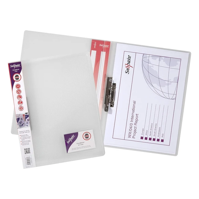Archivador Snopake 12772S con Pinza A4 Transparente - Organiza tus documentos f