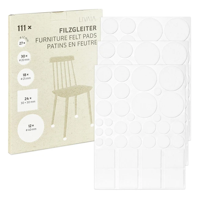 Premium Filzgleiter Set - Selbstklebend - Stuhl  Mbel - 5 Gren - Bodensch