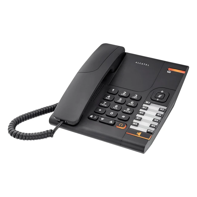 Alcatel Temporis 380 Telfono Fijo Negro - Manos Libres Teclas de Memoria Ind