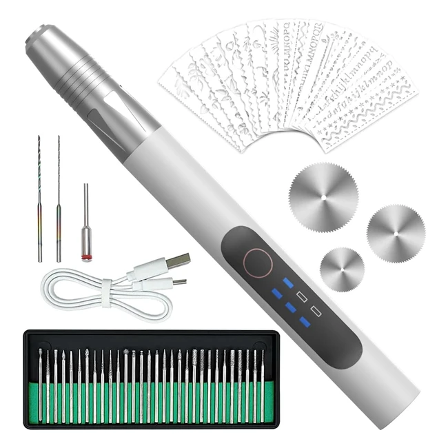 Penna elettrica per incisione Airminti senza fili - Set di strumenti portatile USB ricaricabile