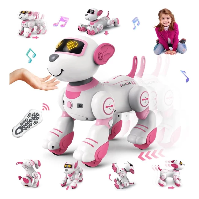 Vatos Jouet Robot Chien Interactif Programmable 17 Fonctions Intelligent Marchant Chien Chantant Danse Touchant Suivre Jouets Filles 312