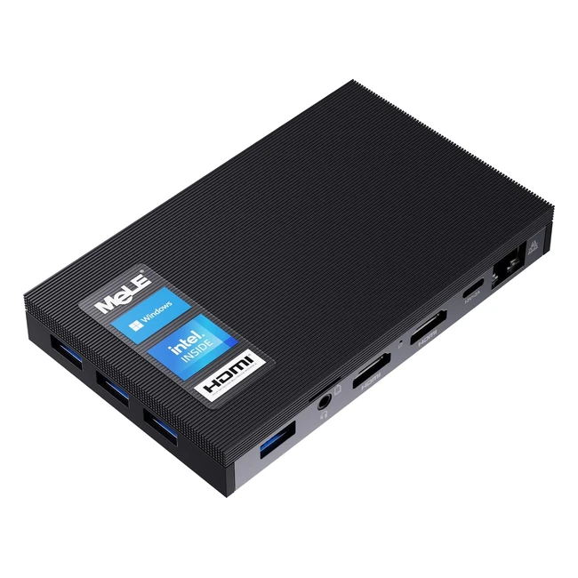 Mele Mini PC Quieter3Q 8GB 256GB Windows 11 Pro Celeron N5105 WiFi 6 USB C PD Dual Display 4K HDR Gigabit Ethernet