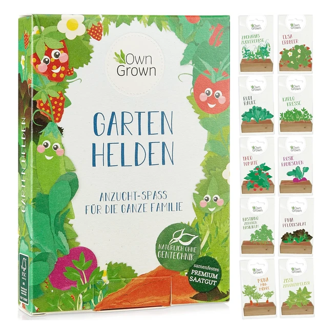 Kinder Pflanzenset - 10 Sorten Pflanzensamen Gemsesamen Erdbeersamen Krut