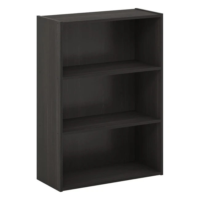 Furinno Pasir 3Tier Open Shelf Bookcase Espresso - Stylish Design, Quality Material, Easy Assembly