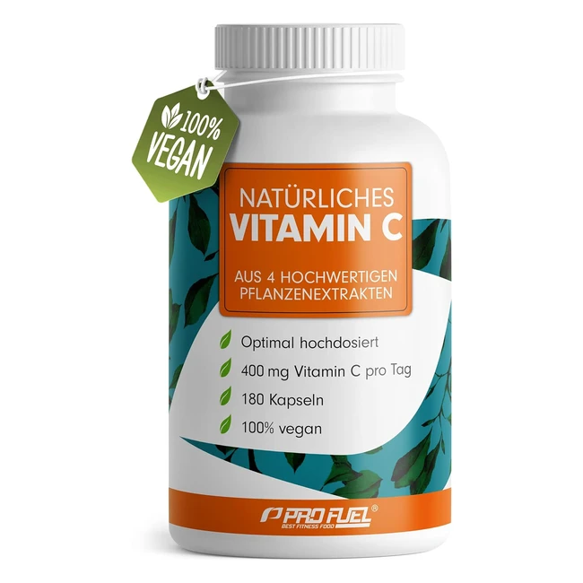 Hochdosierte natürliche Vitamin C Kapseln - Stärkt das Immunsystem - 60 vegane Kapseln