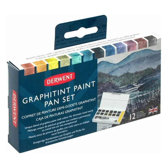 Paleta de Acuarelas Derwent Graphitint 12 Colores Profesional