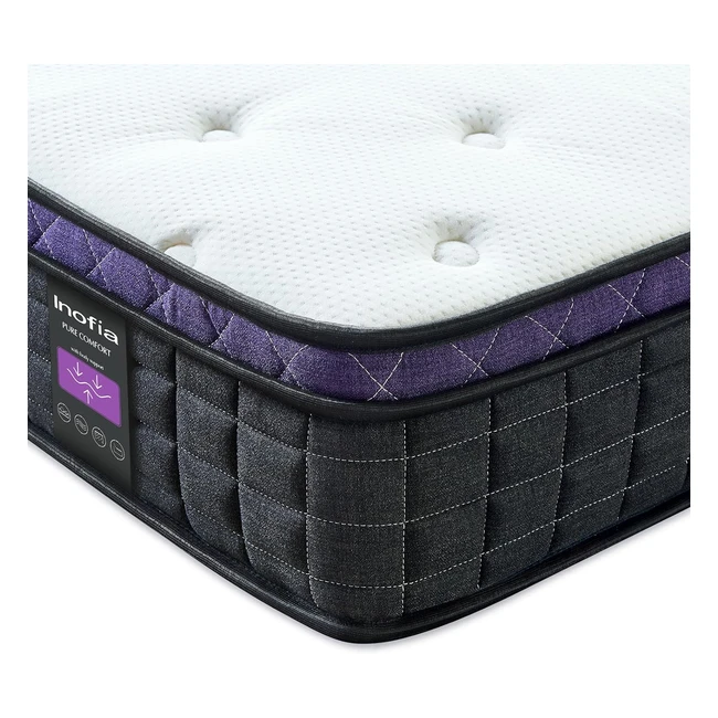 Inofia Double Mattress Memory Foam & Spring 25cm - Max Collection | Zero Pressure Hybrid Support