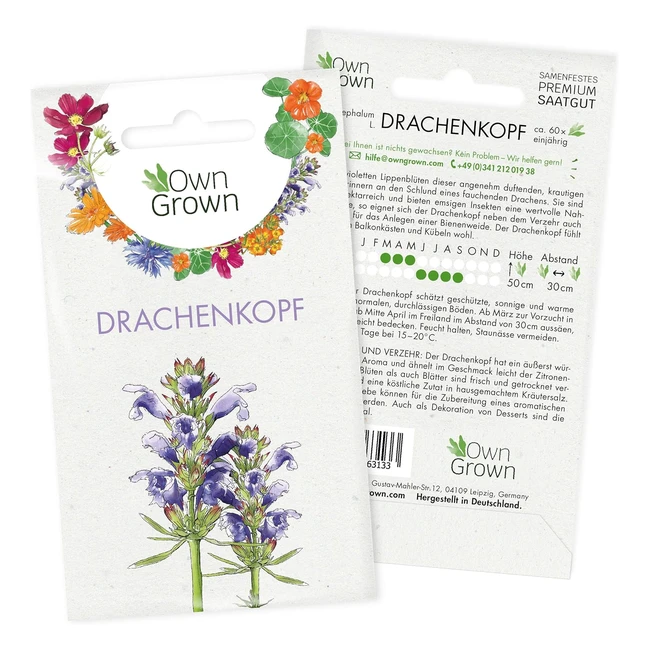 Essbare Blumen Individuell Drachenkopf Dracocephalum Moldavicum 60 x Blumensamen