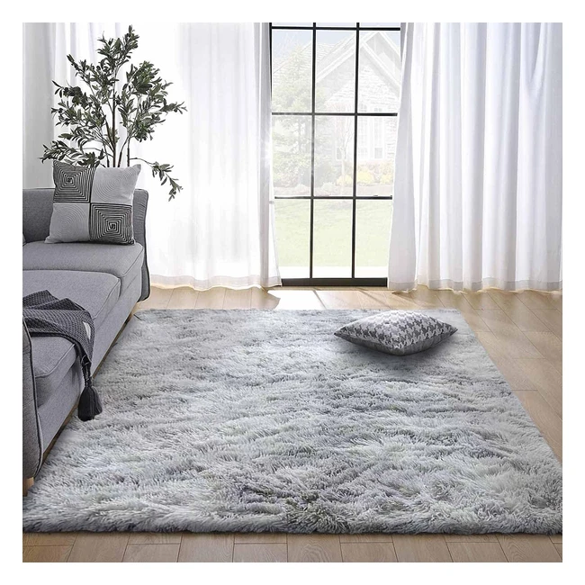Alfombra Salón Pelo Largo Shaggy Gris 160x230cm - Ultrasuave Antideslizante - Decoración Moderna