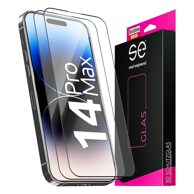 2x Schutzglas für iPhone 14 Pro Max - 100% passgenau aus Deutschland - 9H Härte - HD-Klar
