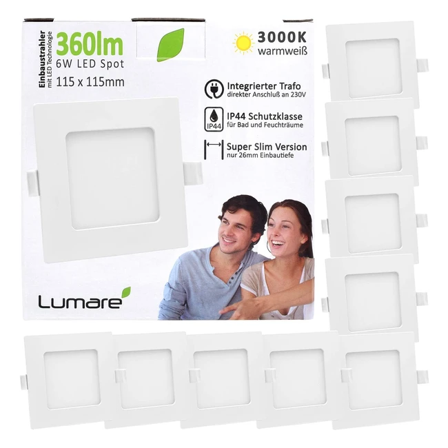 Spot Encastrable LED Lumare 6W IP44 Blanc Chaud 3000K