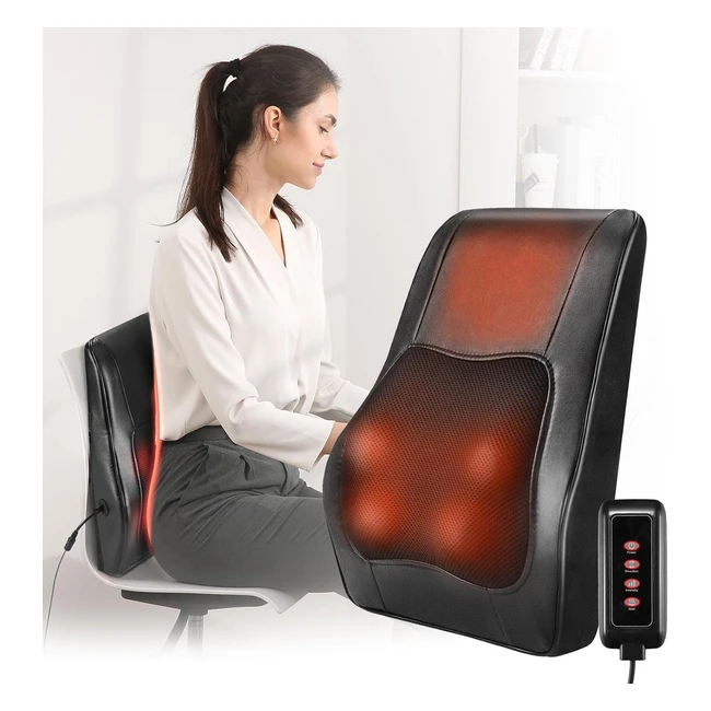 Masseur de dos Shiatsu Careboda avec chaleur - 8 nuds, 3 vitesses, tte de massage 3D