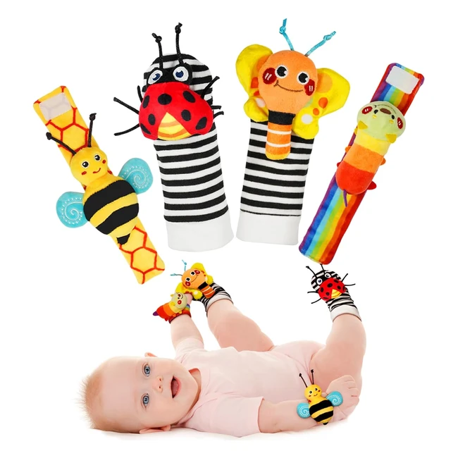 Ensemble BB Infinno Hochet Sensoriel Montessori - Cadeau Naissance 0-12 mois