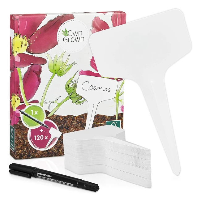 Premium Pflanzenstecker Set 120 Stück inkl. Stift - wetterfeste Beschriftungsschilder - OwnGrown