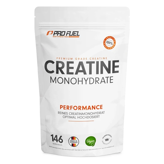 Creatine Monohydrat Pulver 500 g - Hochdosierte micronisierte Qualität - Rein & vegan - 146 Anwendungen