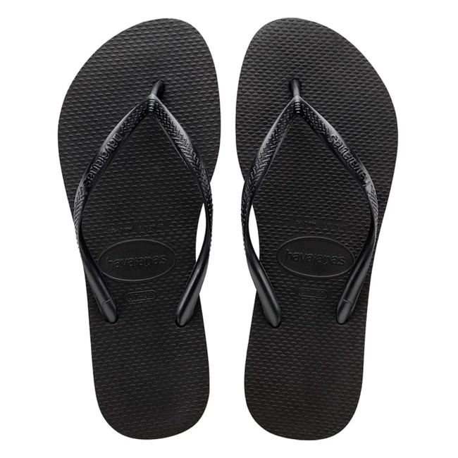 Havaianas Slim Femme Noir 3334 - Sandales Tongs Confortables