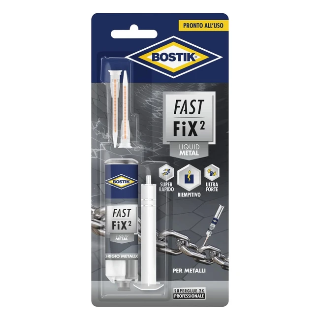 Colle Bicomponenti Bostik Fast Fix2 10g Grigio - Super Forte e Rapida - Ref.12345