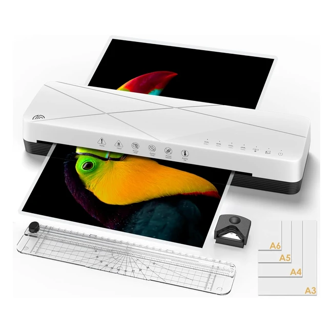 Plastificadora Maxdone A3 - 6 Modos de Plastificado ABS - Apagado Automático - Cortador y Redondeador de Esquinas