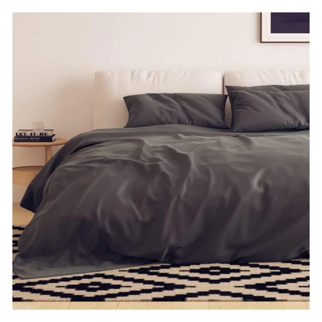 Ensemble de literie en microfibre Emma Essentials avec housse de couette 240x220 cm et 2 taies d'oreiller 40x70 cm - Anthracite