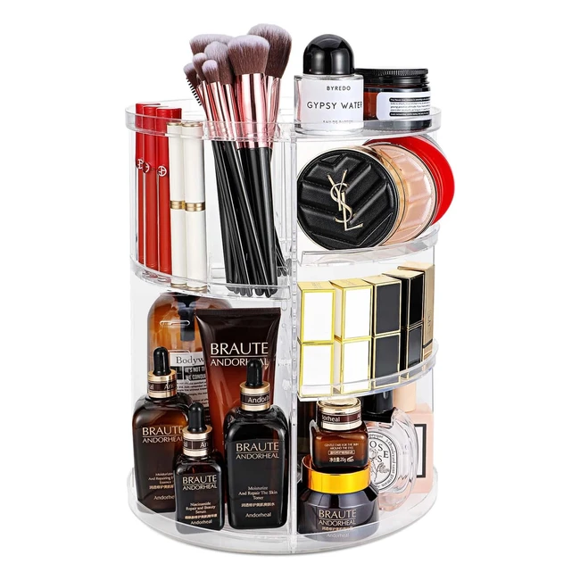 Organisateur Maquillage Rotatif 360° Miiepls Grande Capacité Transparent