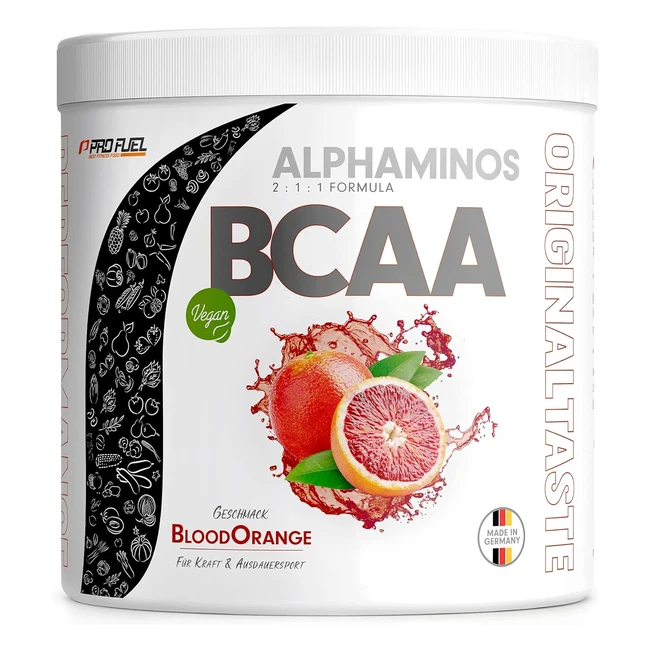 BCAA Pulver 300 g Blutorange Testsieger AlphaMinos BCAA 211 Drink unglaublich lecker vegan Labor getestet