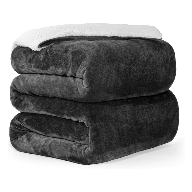 Coperta in Pile Homfine 600gsm 130x150cm - Morbida e Calda - Antracite