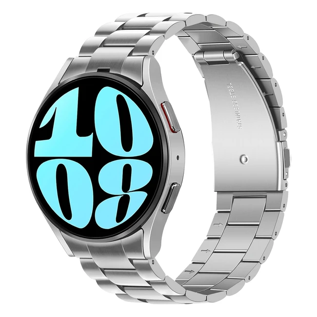 Anlinser No Gap Straps for Samsung Galaxy Watch 6 & 5 - Metal Band 20mm - Classic Silver