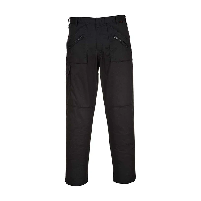 Portwest S887 Comfort Reinforced Knee Action Trouser Black 38 - Zipped Pockets 