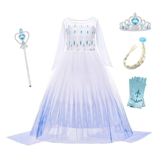 Disfraz Elsa Princesa Nia Vestido Nieve Reina Halloween Navidad Carnaval Fiesta Cumpleaos Morado 310 aos