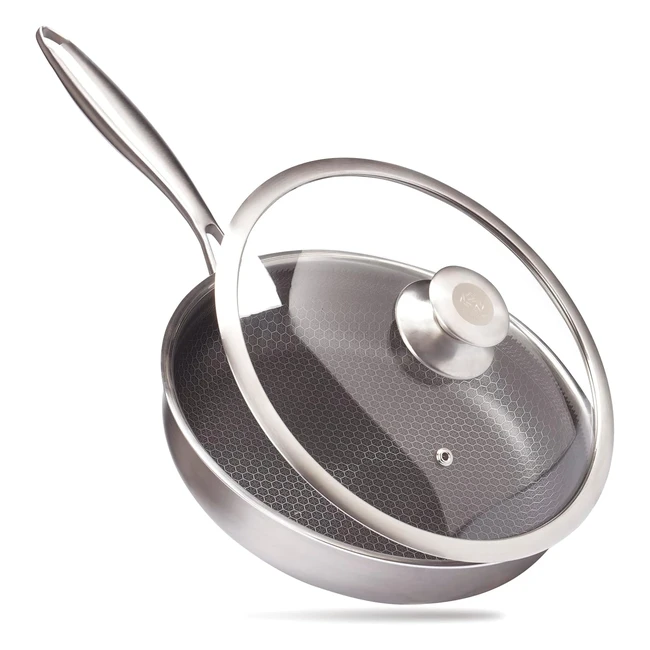 Reishunger Premium Pfanne Edelstahl Antihaft 28cm Ofenfest 220°C