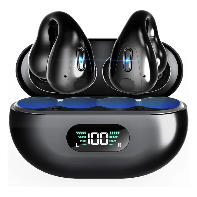 Wireless Open Ear Headphones Clip On Bluetooth 53 Sports Ear Buds - 36 Hours HiFi Earpods
