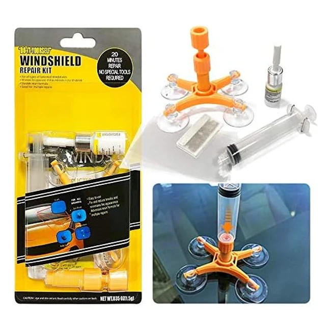 Kit de reparación parabrisas automóvil Randalfy con jeringas de presión - Reparación eficiente y profesional