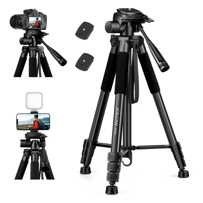 Joilcan Camera Tripod for Canon Nikon Sony 65 Aluminum Alloy Stand with Detachab