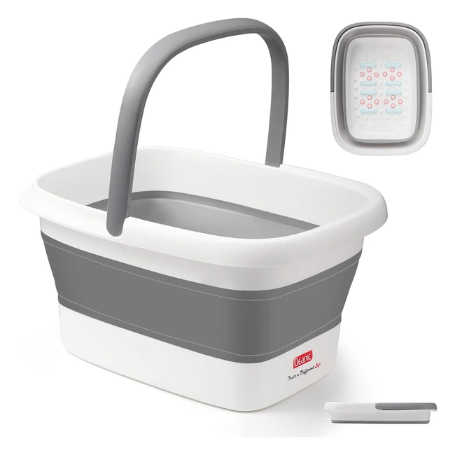 Pediluvio Massaggiatore Pieghevole Portatile 854 Foot Spa Grigio