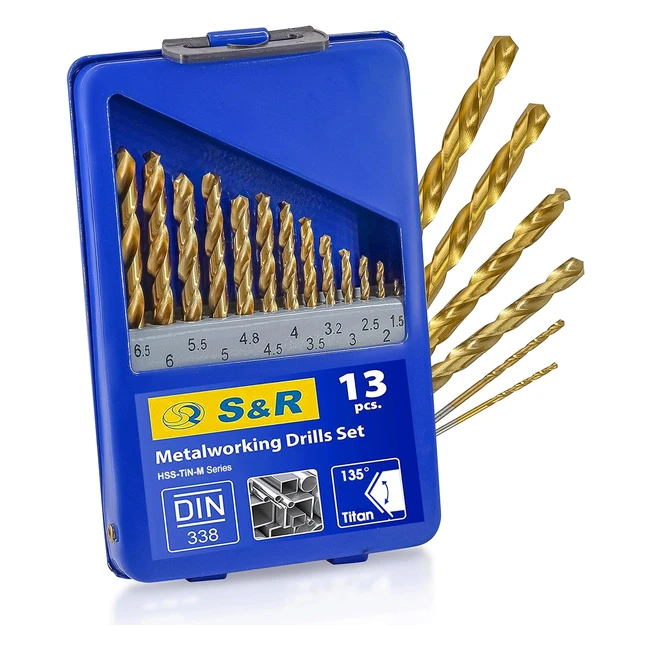 Forets Mtal HSS Titane 13mm 135 Set 13pcs DIN 338 Coffret Pro