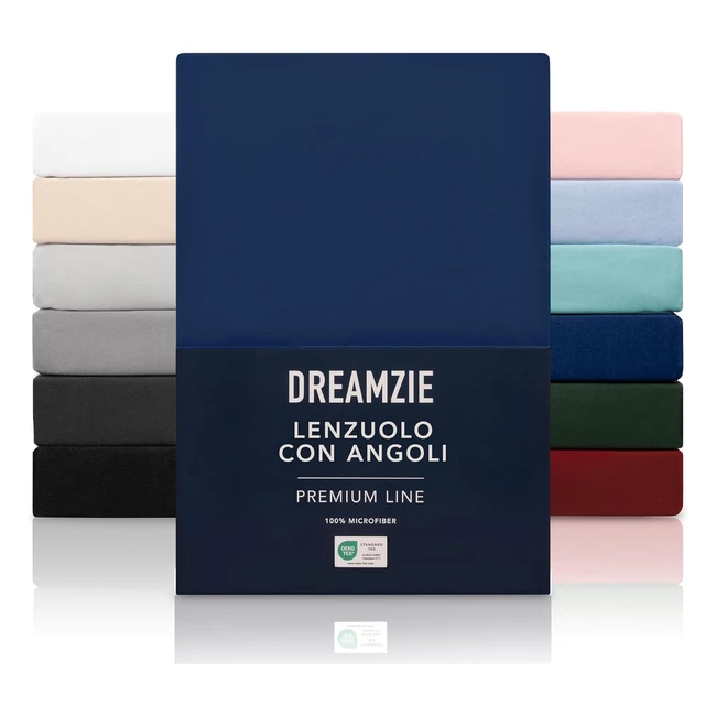 Lenzuolo Angoli Dreamzie 150x200 cm 100 Microfibra Blu Scuro
