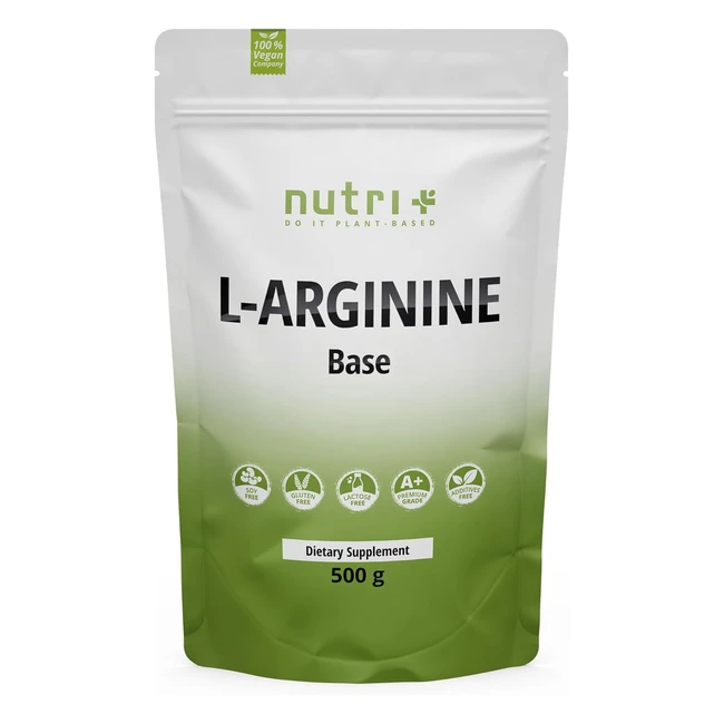 L-Arginina 500g - Massimo Dosaggio - Vegetale - Pura - Vegan