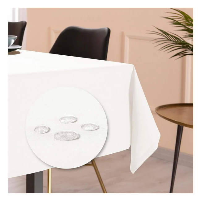 Tovaglia Antimacchia Impermeabile Bianca 140x140 - Made in Italy - Tovaglie Copr