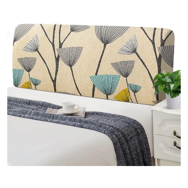 Copertura Testiera Matrimoniale in Tessuto Elastico Lavabile - 180x200cm - Dente di Leone