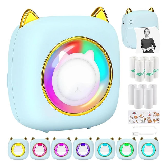 Mini Stampante Fotografica con Luce LED - Stampante Termica - Immagine per Foto 