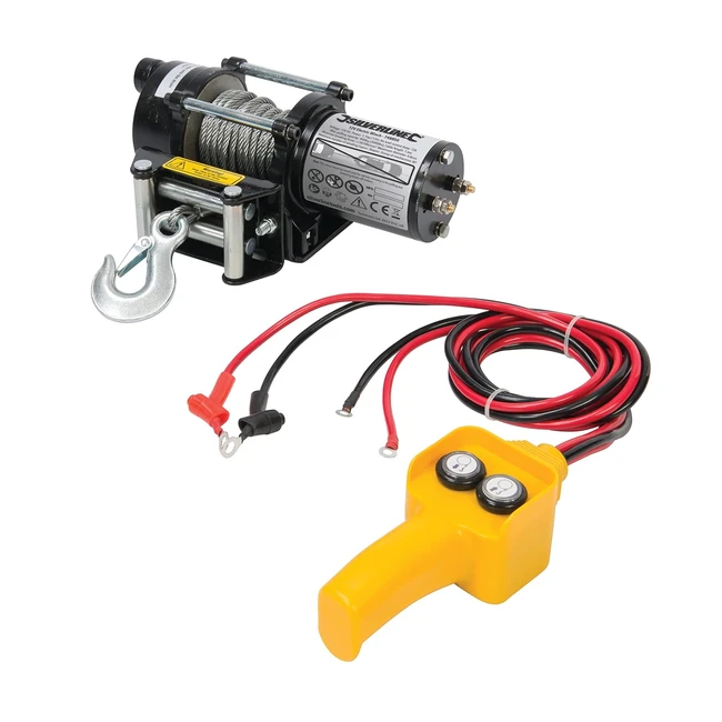 Treuil électrique Silverline 12V 900kg 2 000lb - Réf. 748850