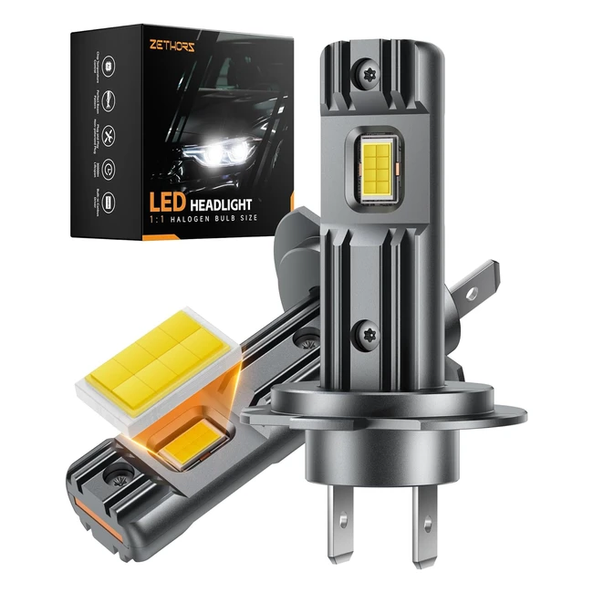 Zethors Lampadine H7 LED CSP 60W 14000LM 6000K - Coppia Fari Auto Plug and Play