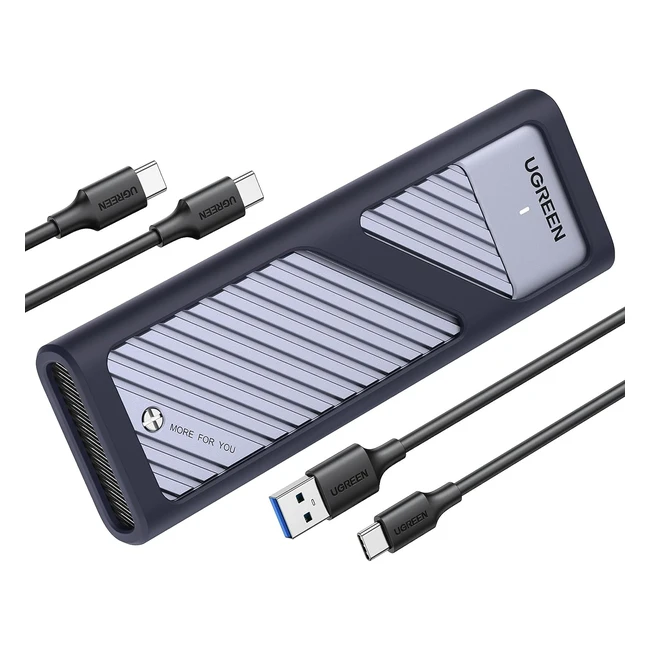 UGREEN M2 SSD Gehäuse USB 3.2 Gen 2 10Gbps Aluminium NVMe Gehäuse mit Kühlpad für NVMe PCIe SSD MKey MB Key in 2280 2242 2230 2260 Kompatibel mit 980 990 Pro P3 Plus