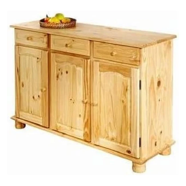 Landhausstil Kommode Sideboard Buffet Kiefer Massiv 3 Tren 3 Schubladen