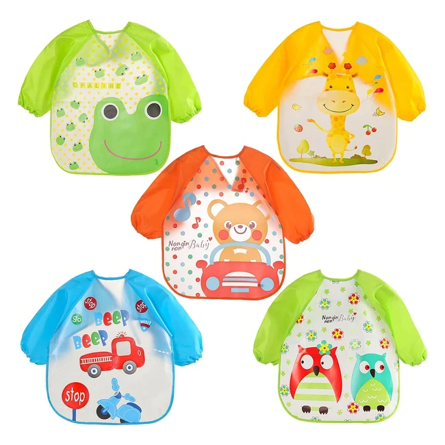 Tablier étanche Slosh 5 manches longues pour bébé - Réf. 12345 - Idéal pour la peinture et les repas