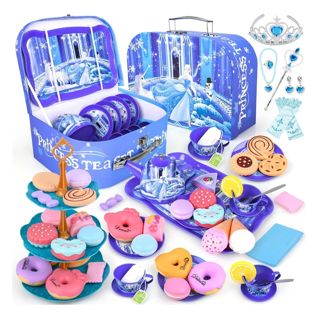 Juego de T Infantil Frozen 47 Piezas - Set de Te para Ninas - Juguete de Cocina