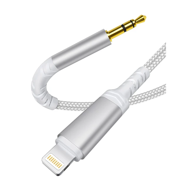 Cble audio voiture iPhone 14 MFI Lightning vers prise jack 35mm - Compatible 