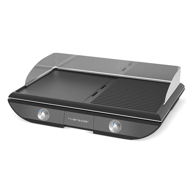Plancha Gril Noir Riviera et Bar QPL570 - 2 Zones de Chauffe - Puissance 2300W