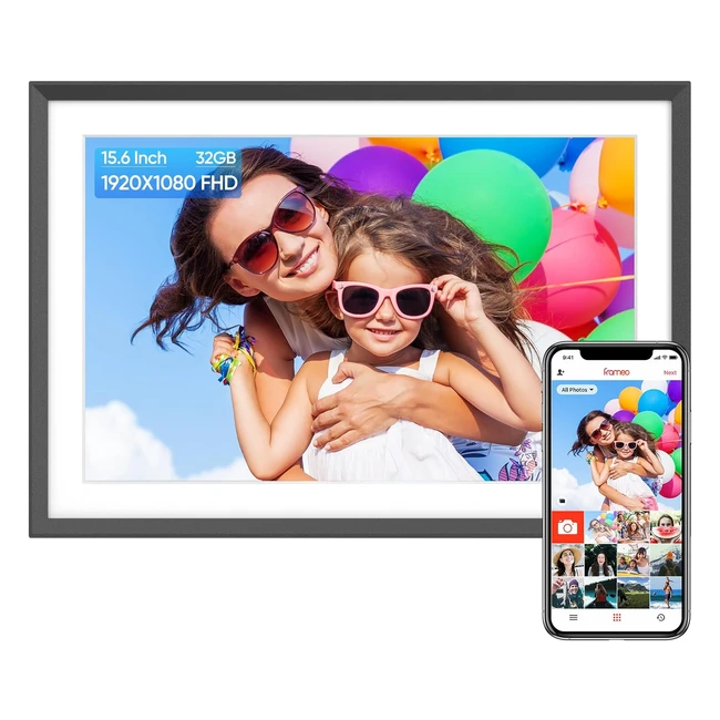 Arzopa Digital Photo Frame WiFi 156 inch Full HD IPS Touch Screen 32GB Auto Rot