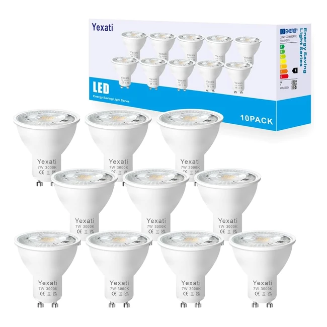 Yexati GU10 LED Bulb 550 Lumens 7W Equivalent to 50W Halogen Warm White 3000K Pack of 10